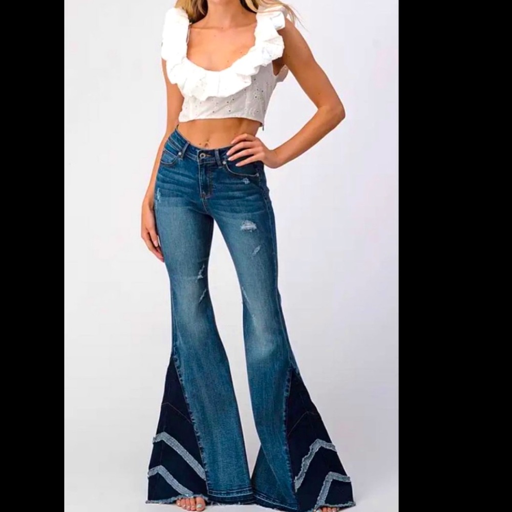 Denim super flare bell bottoms!